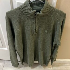 Olive Green North Face Zip-Up Sweater